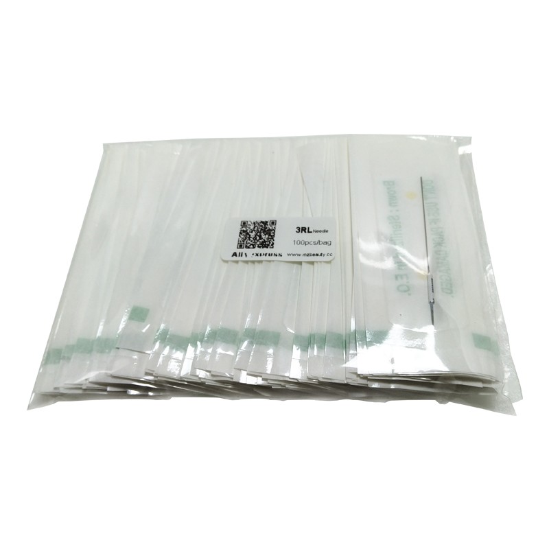 3RL 3RS Tattoo Needle R3 Disposable Sterilize Permanent Makeup Needles 0.35mm X 50mm Eyebrow Machine Round 3 Agulha PMU Agujas