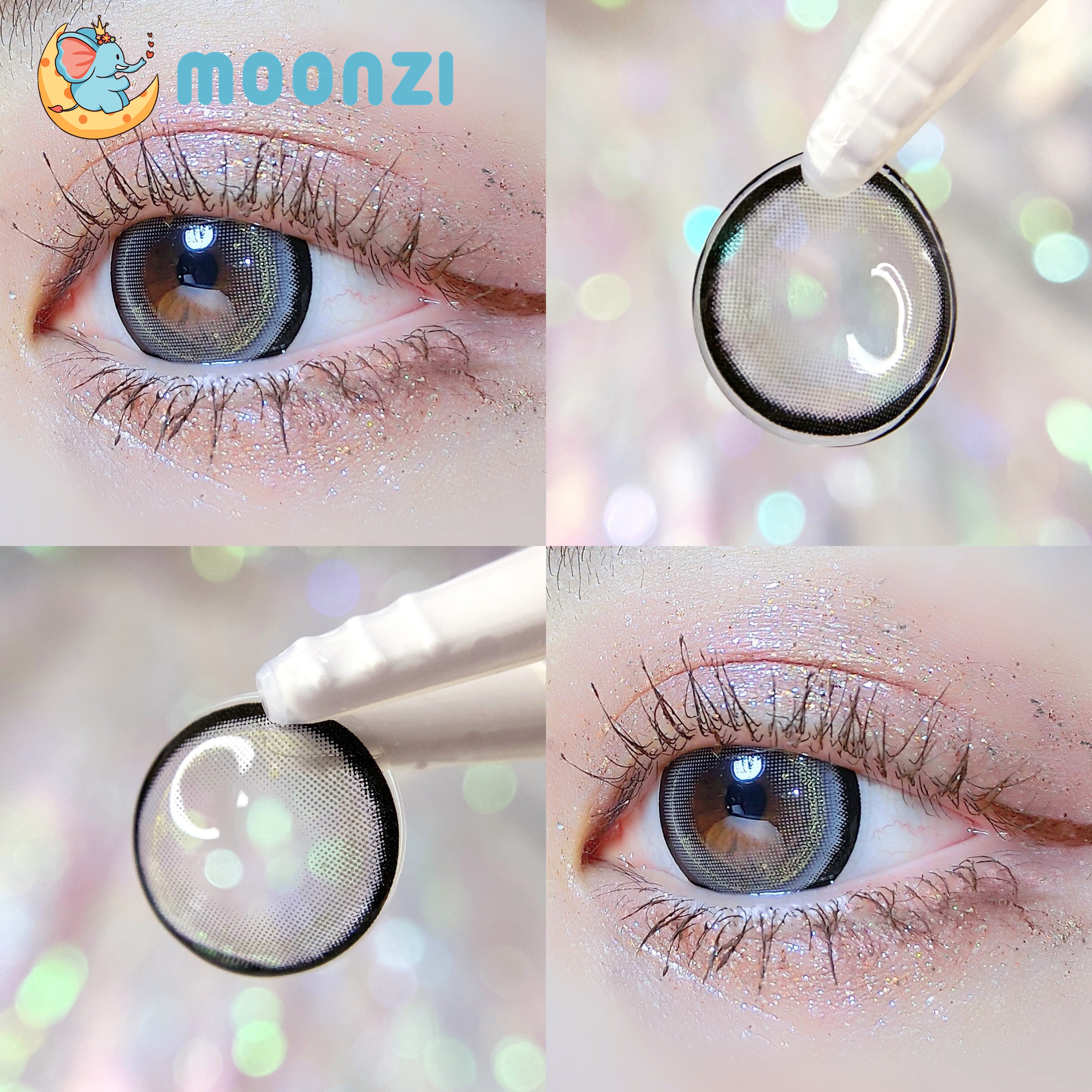 Moon Ze Yogurt Pops Contact Lenses Yearly Gray Soft For Eyes Large Pupil Contact Lenses Myopia Prescription Degree 2pcs/pair