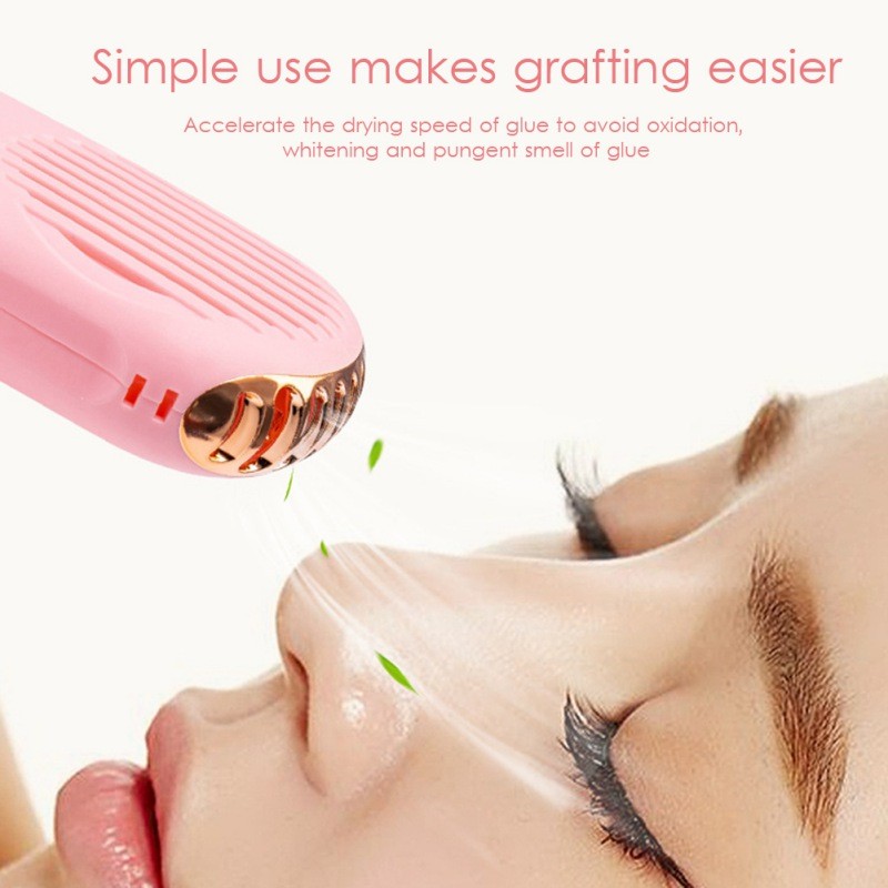 USB Air Conditioning Blower Handheld Nail Eyelash Blow Dryer Fan Rechargeable Dryer Mini Portable Eyelashes Dryer