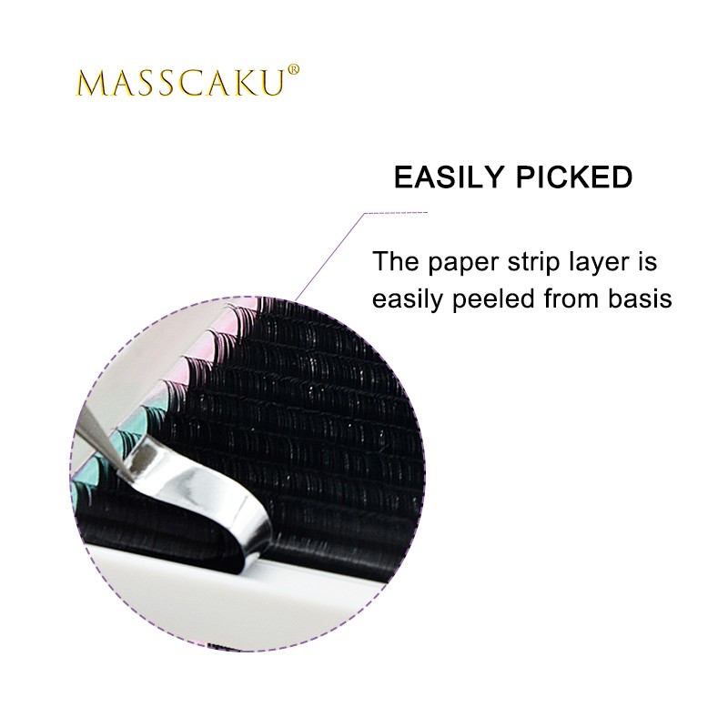 MASSCAKU Ellipse Flat Lashes Soft Split Tips False Eyelashes Extension Individual Eyelashes Nature Flat Ellipse Eyelashes Supplies