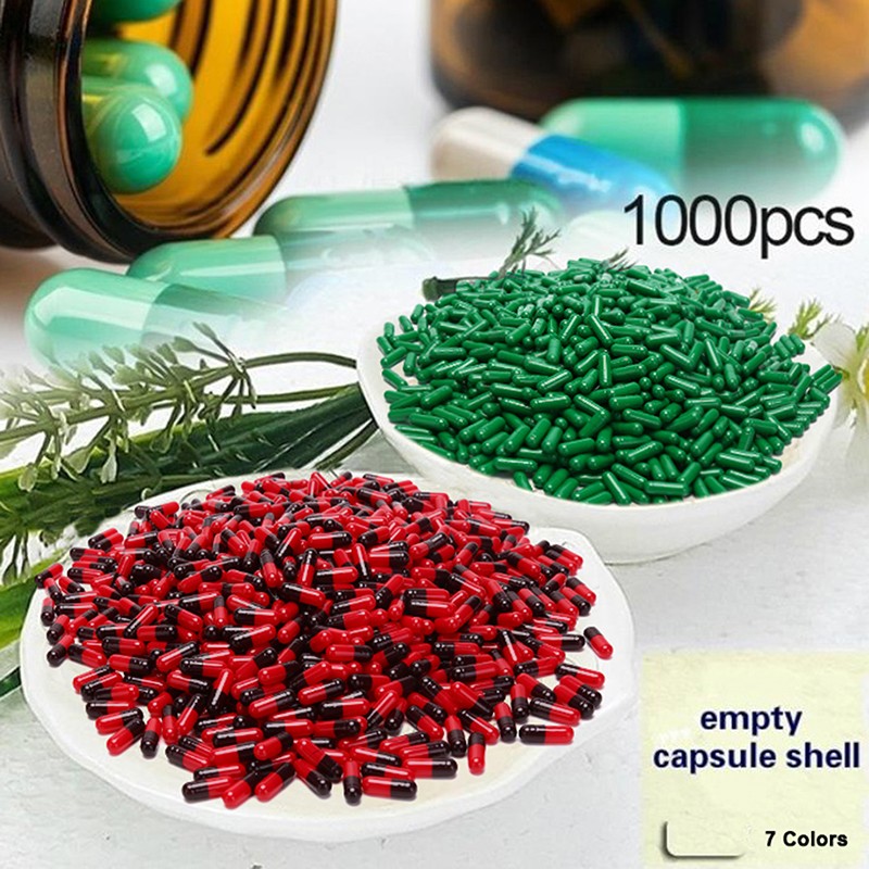 1000pcs empty vacant gelatin capsules size 00# gel for medicine storage used for pill storage