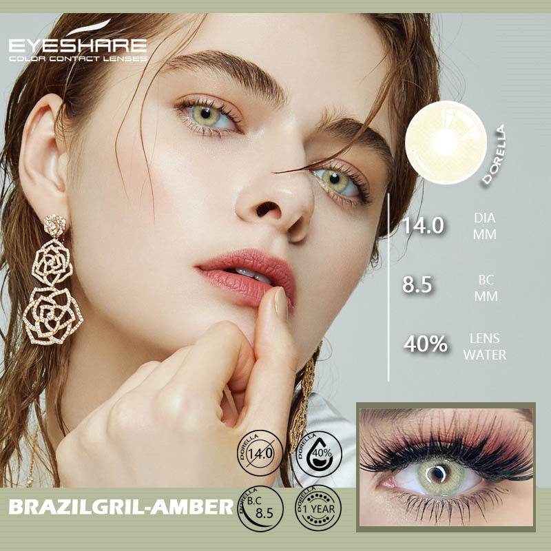 Eyeshire Colored Contact Lenses 1 Pair Natural Tinted Multicolor Beauty Pupil Yearly Contactlen For Eyes Cosmetics Makeup Contacts