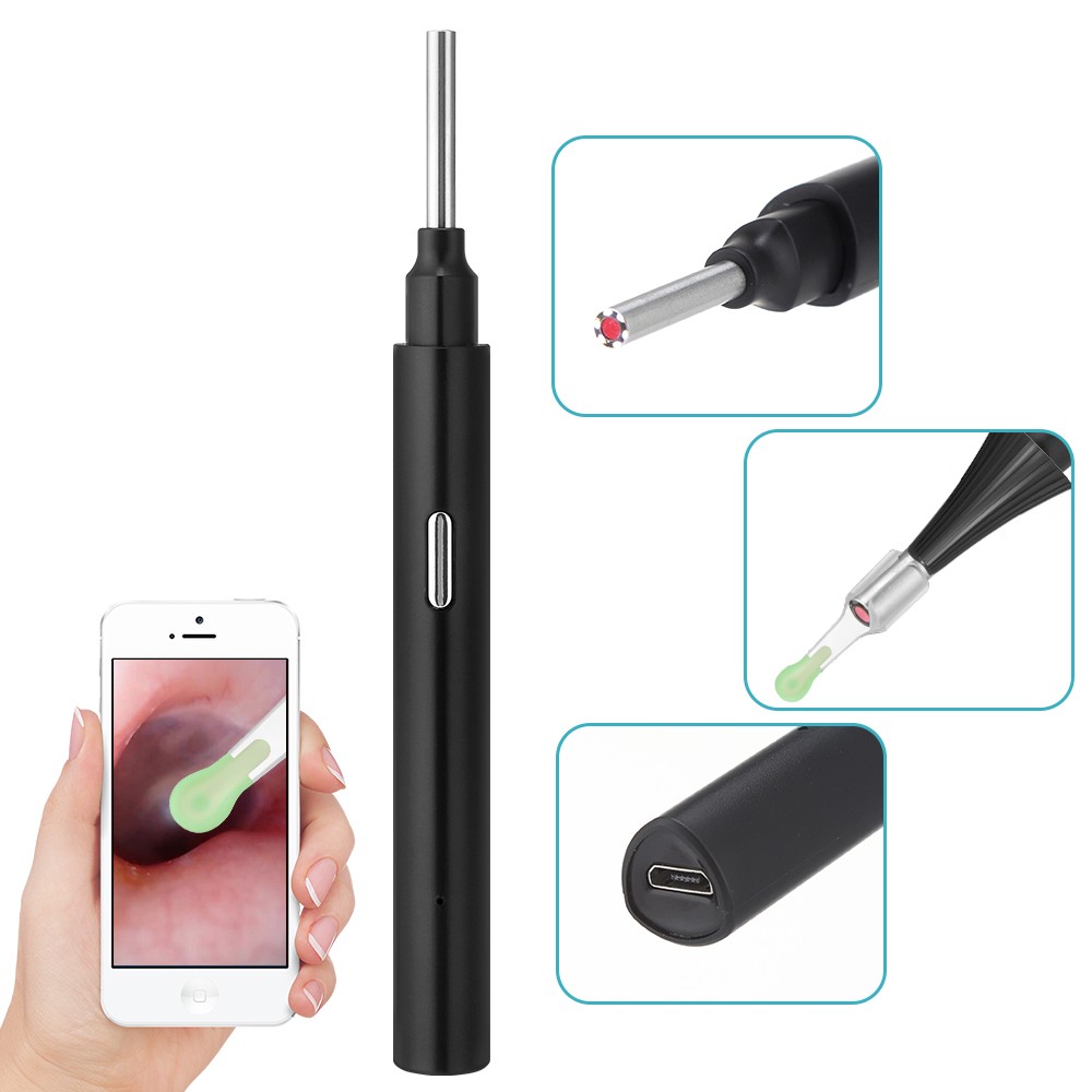 WIFI Otoscope io Smart Optical Ear Stick Ear Wax Cleaner Ear Cleaning Spoon Endoscopic Otoscope Borescope Ear Clean