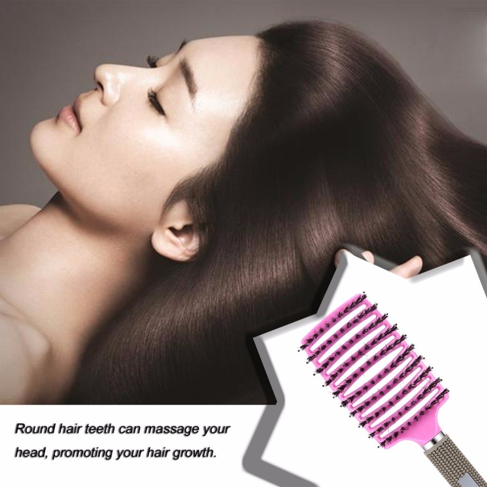 Scalp Massage Comb For Women, Bristles And Nylon, For Wet Or Curly Hair, Detangling Hair, For Hairdressing Salon