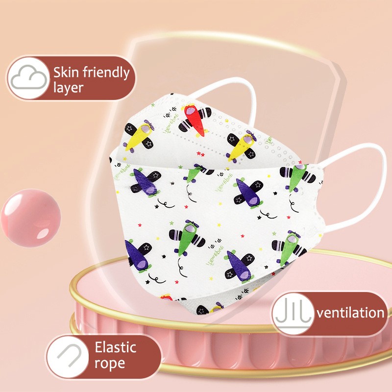 قناع kn95 للأطفال قناع مطبوع يناسب 12 سنة من الاستخدام المتكرر حماية رقيقة من تنفس 4 طبقات قناع الرسوم المتحركة لعب الأدوار