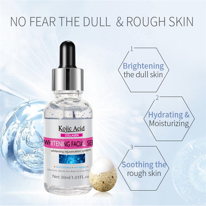 30ml Kojic Acid Moisturizing Serum Anti Aging Natural Skin Care Serum Nourish Brightening Skin Tone Facial Stock Solution TSLM1