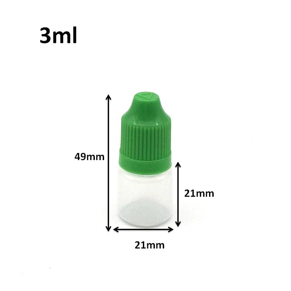 50pcs Empty 3ml Plastic Dropper Vials With Childproof Cap And Long Tip For Liquid PE Soft Needle Bottle