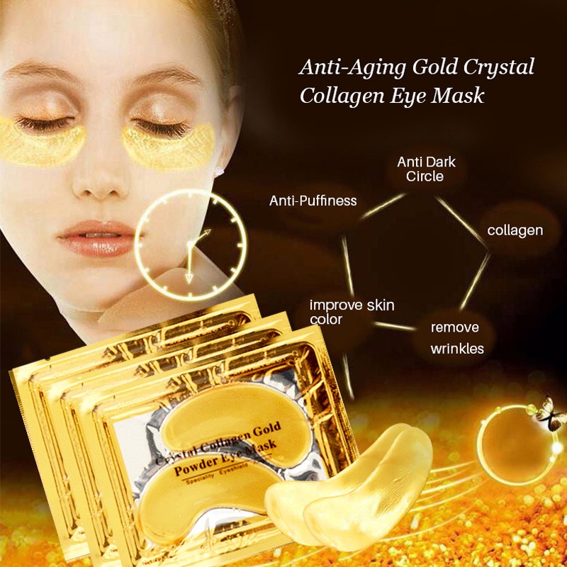 InniCare 50/60/80/100pcs Crystal Collagen Golden Eye Mask Dark Circles Acne Beauty Patches for Eye Skin Care Korean Cosmetics