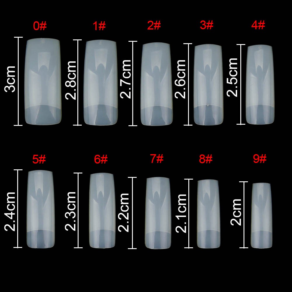 500pcs/box Clear Artificial False Nail Tips Capsule with Nails Cutter Coffin French Full Cover Fake Nails Manicure Tools