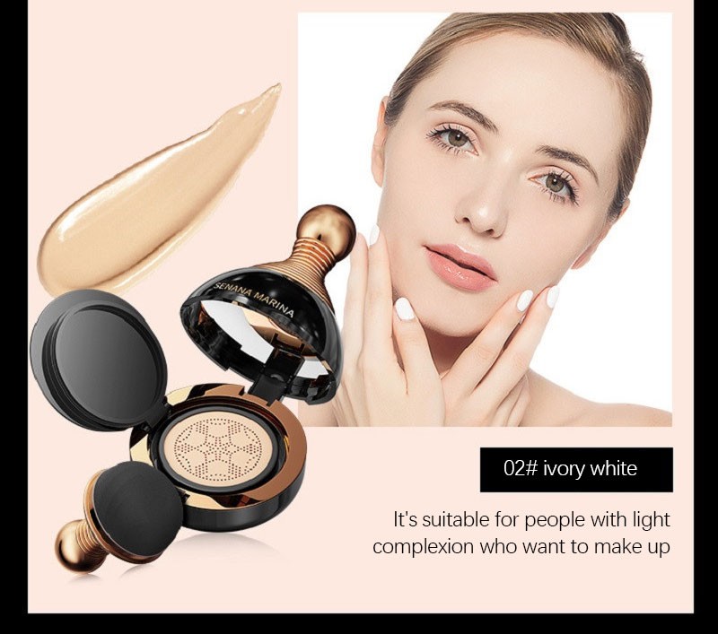 Moisturizing Air Cushion BB Cream Concealer Brightening Complexion Light Breathable CC Creams With Mushroom Head Powder Puff