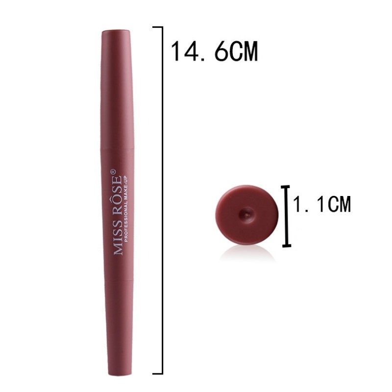 1pc Sexy 20 Color Double End Lip Makeup Lipstick Pen Waterproof Long Lasting Tint Lip Stick Beauty Matte Liner Pen Lipstick