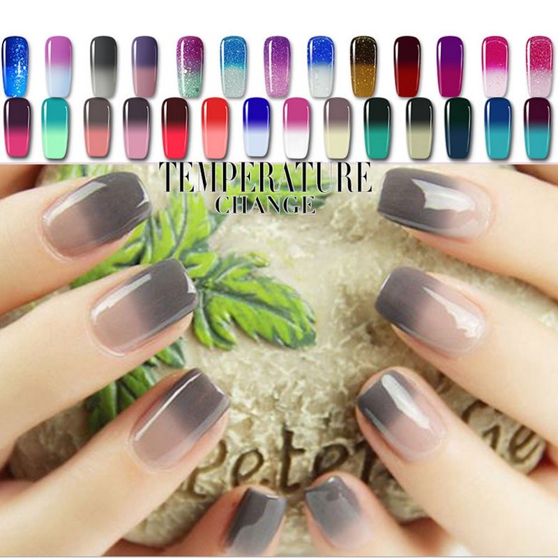 8ml Thermo Gel Varnish Nail Polish Hot Sale Temperature Change Color Gel Varnishes Soak Off UV Gel Nail Polish