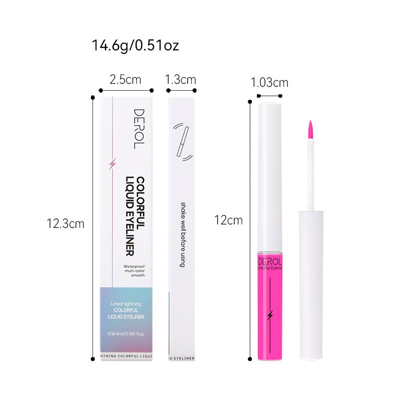 Derol Fluorescent Eyeliner Quick Drying Water Soluble Luminous Liquid Eyeliner Smooth and easy to apply fashion beauty makeup