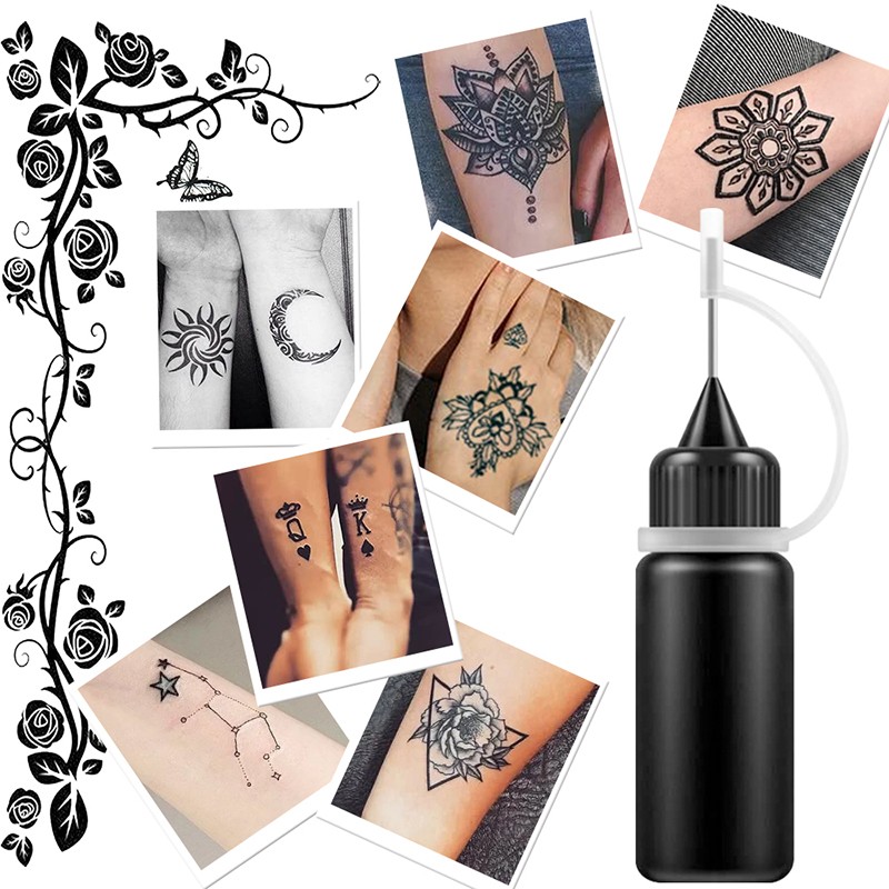 10ml Temporary Tattoo Inks Juice Liquid Tattoo Juice Tattoo Milk Henna Tattoo Liquid Semi Non Reflective Tattoo Art Inks Liquid