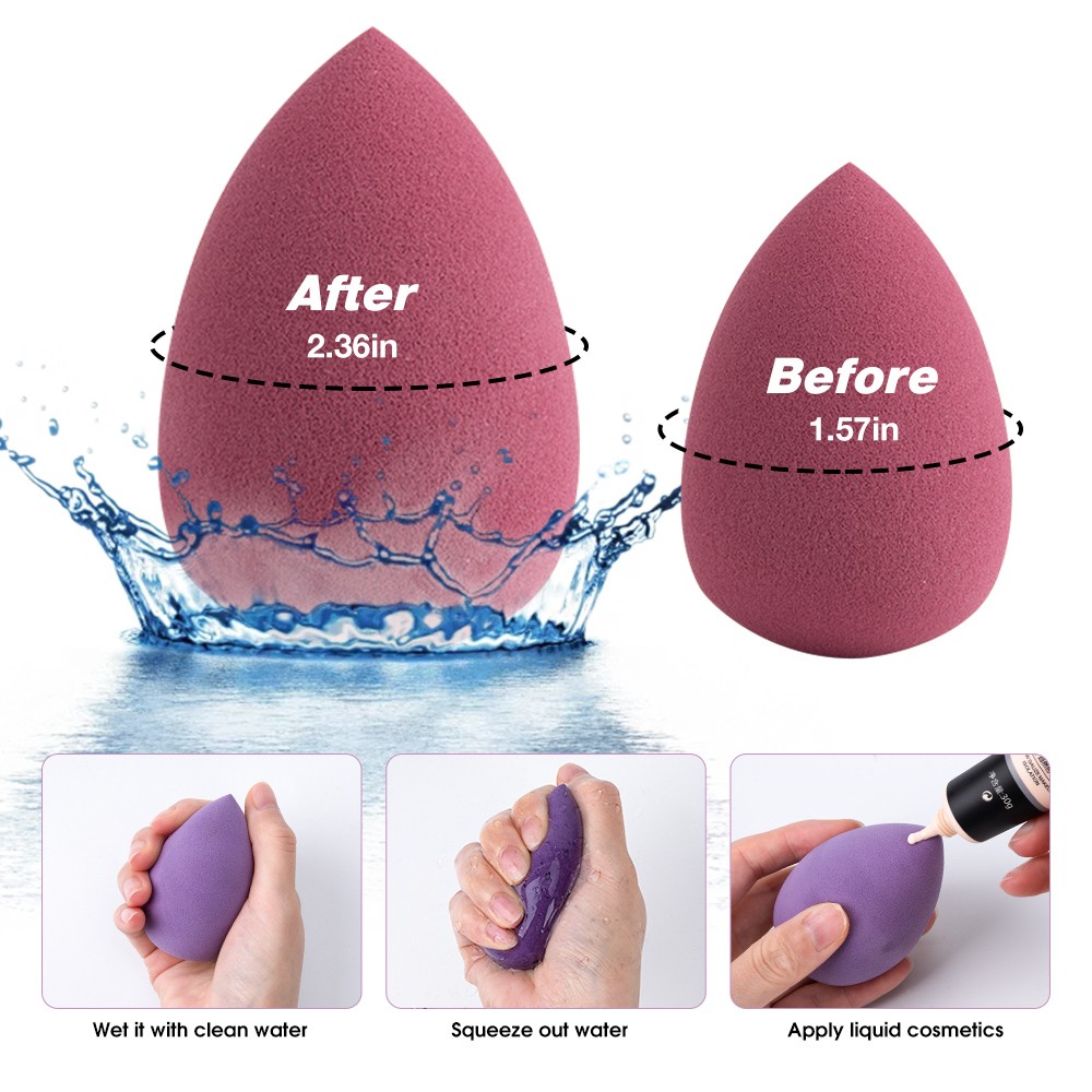 8pcs Makeup Blender Beauty Egg Set Gourd Water Drop Puff Makeup Sponge Set Colorful Pillow Cosmetic Sponge Tool Wet and Dry Use