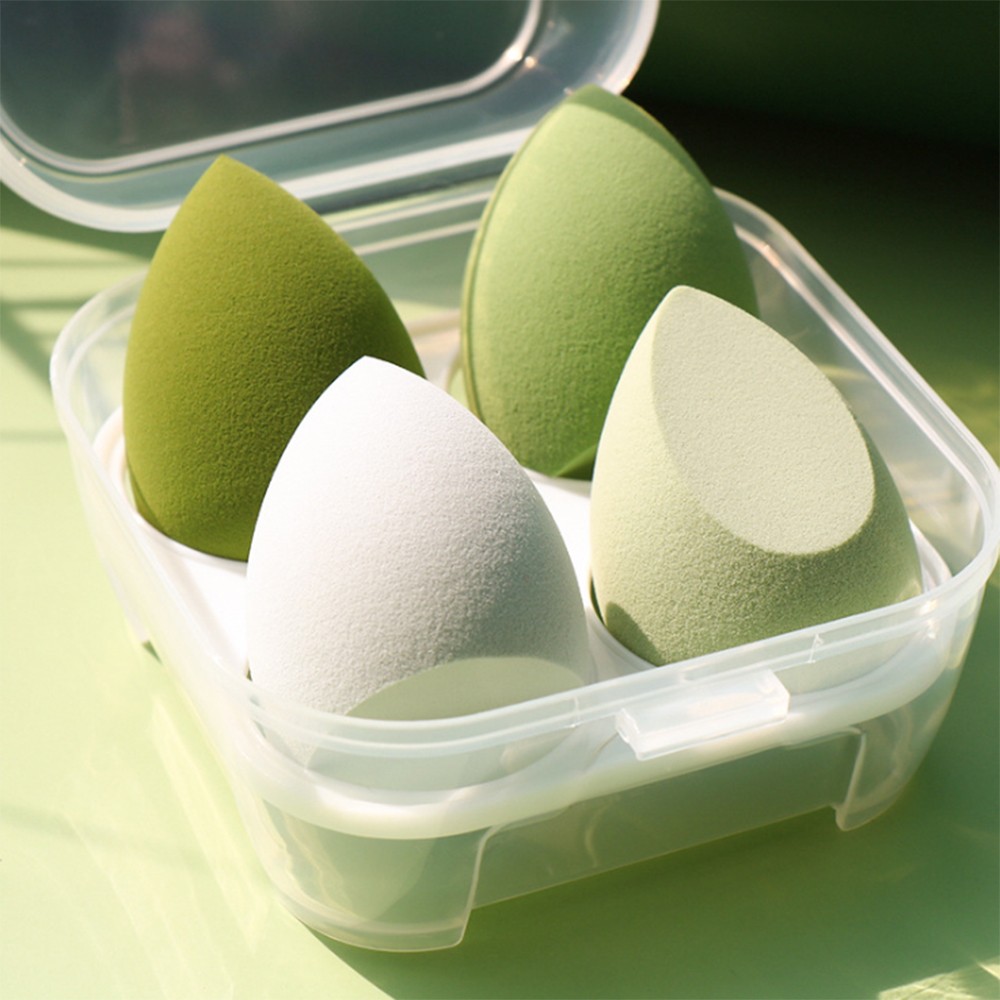 4pcs Cosmetic Makeup Blender Puff Makeup Sponge With Storage Box Foundation Powder Sponge Beauty Tool Women Make Up Accessories