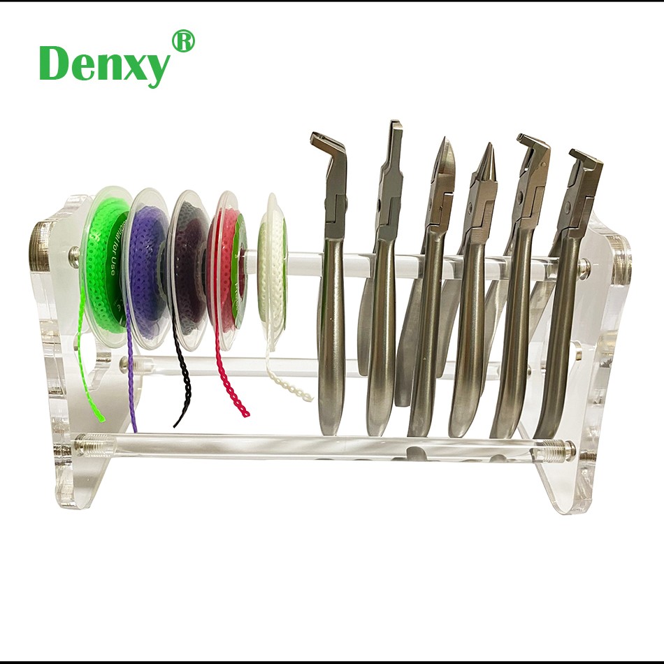 Denxy 1pc Thick High Quality Dental Pliers Holder Clear Acrylic Tool Rack Pliers Shelf Dental Accessories