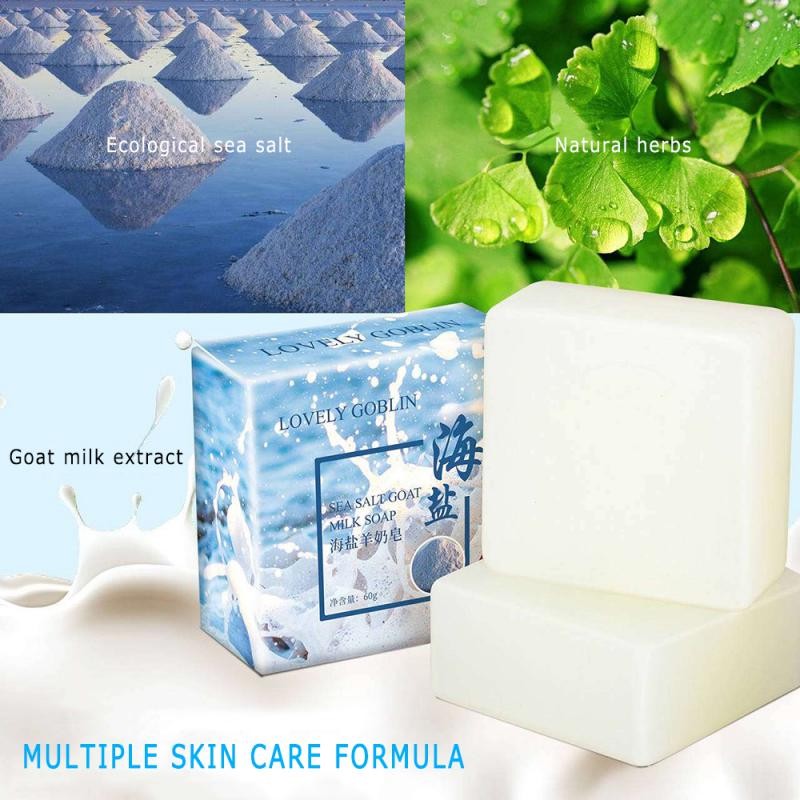 5/10pcs Remove Pimple Pore Acne Foam Sea Salt Cleanser Soap Moisturizing Goat Milk Soap Face Care Wash Based Soap Tools