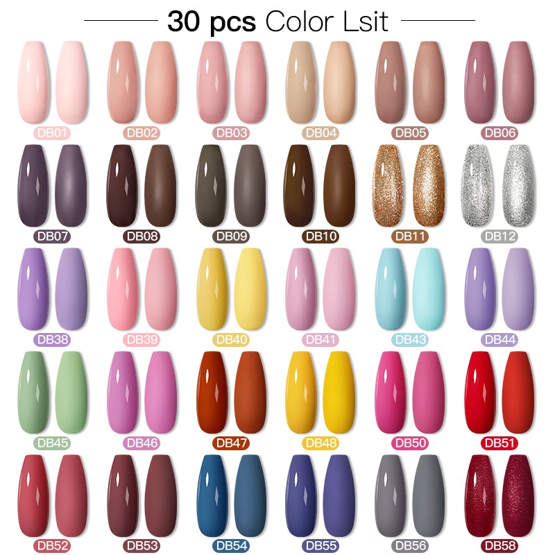 Mtssii 25/60pcs Color Gel Nail Polish Set Glitter Sequins Gel Soak Off UV Gel Semi Permanent Base and Top Coat Nail Art Gel Kits