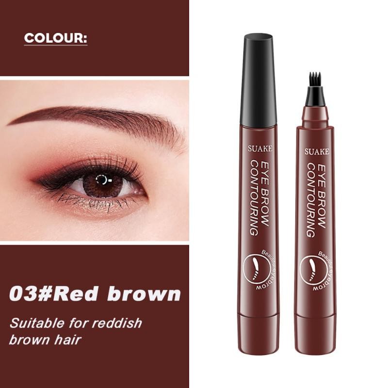 Four Heads Eyebrow Pencil Waterproof Sweat-proof Liquid Eyebrow Pencil Non-fading 4-fork Eyebrow Pencil Makeup TSLM1