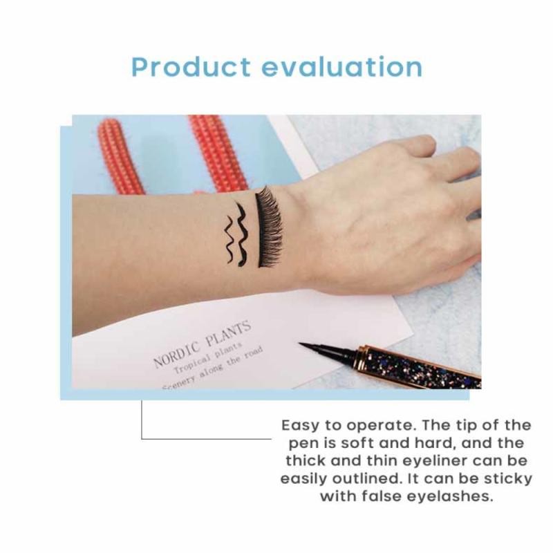 Magic Self Adhesive Eyeliner Pen Glue-Free Magnetic Paste False Eyelashes Waterproof Diamond Bling Black Eye Liner Makeup 1