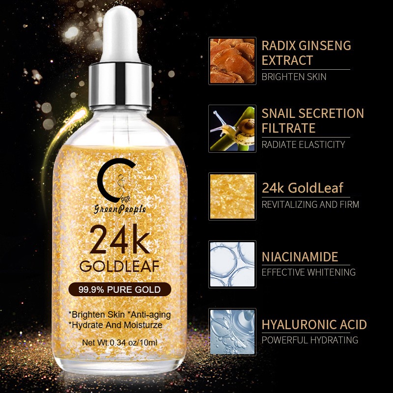 Greenball 24K Gold Face Essence Anti Aging Wrinkle Hyaluronic Acid Serum Whitening Moisturizing Skin Care Retinol Essence