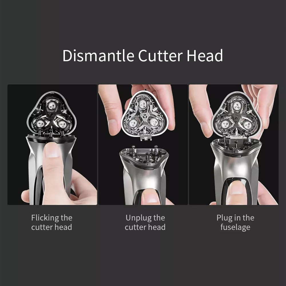 ENCHEN BlackStone Replacement Shaver Head Black Silver 3D Floating Cutter Head Blade Stainless Steel Waterproof Blade