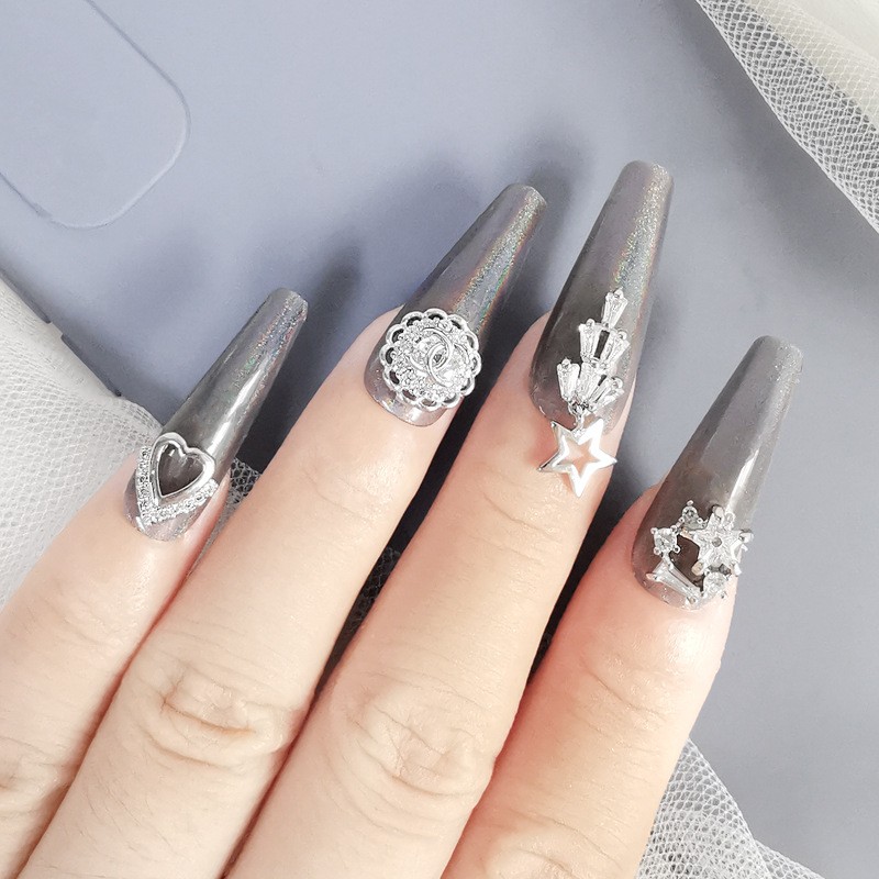 Japanese new style nail art, zircon jewelry, big diamond cross, love all-match real gold color nail art decorations tools