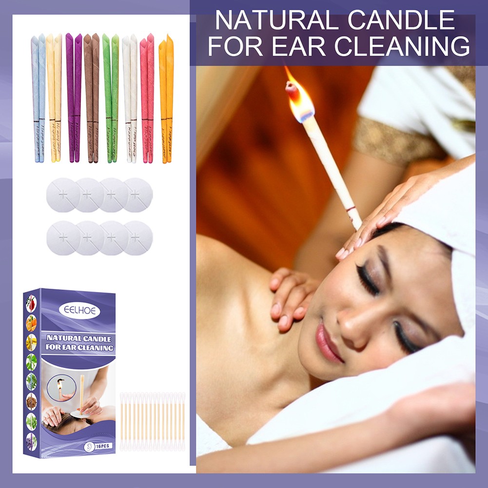 Natural Beeswax Ear Candles Wax Removal Ear Cleaner With Cotton Swab Relaxing Thermal Ear Indiana Candling Fragrance Tool