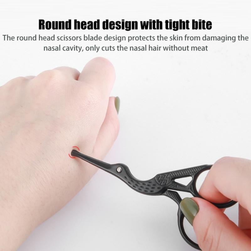 Stainless Steel Nose Hair Trimmer Scissors Steel Safety Nose Hair Scissors Nose Hair Trimmer Manual Scissors Small Makeup Scissors