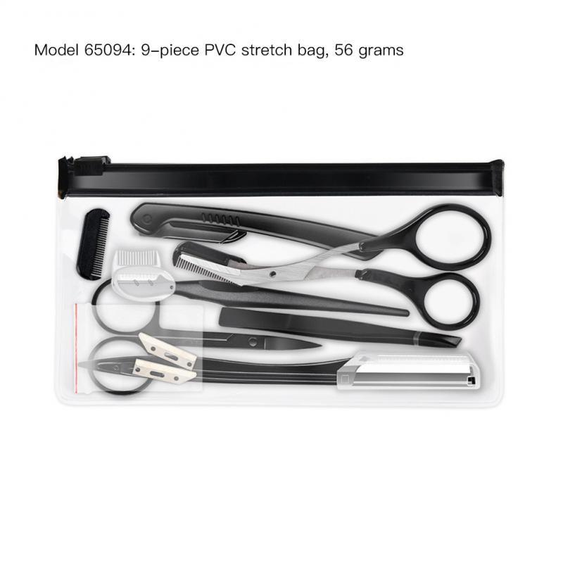 Eyes Makeup Cosmetic Kit Black Eyebrow Trimming Scissors Stainless Steel Eyebrow Clip Brush Set Kit Beauty Accessories