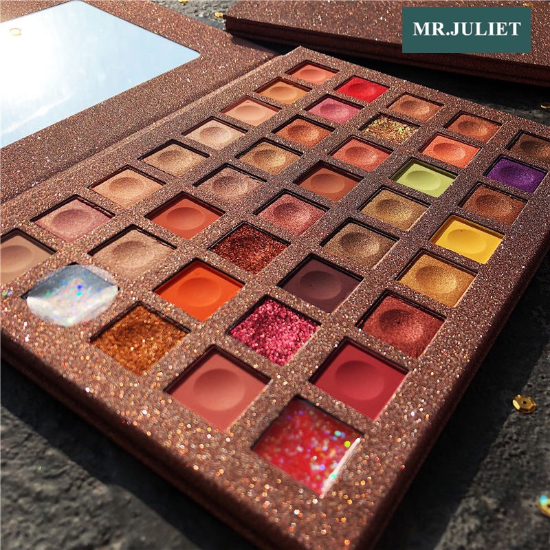 40 color eyeshadow palette super flash powder sequin pearlescent waterproof beginner earth color eyeshadow palette