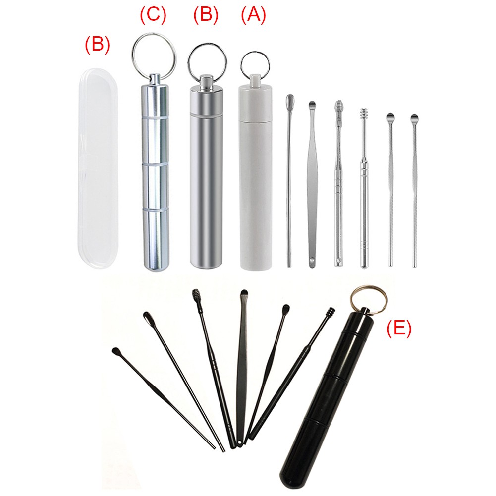 6pcs Ear Wax Cleaner Removal Tool Earpick Sticks Earwax Remover Curette through Auricular Cleaning Ear Cleanser Spoon Health Care Earpick