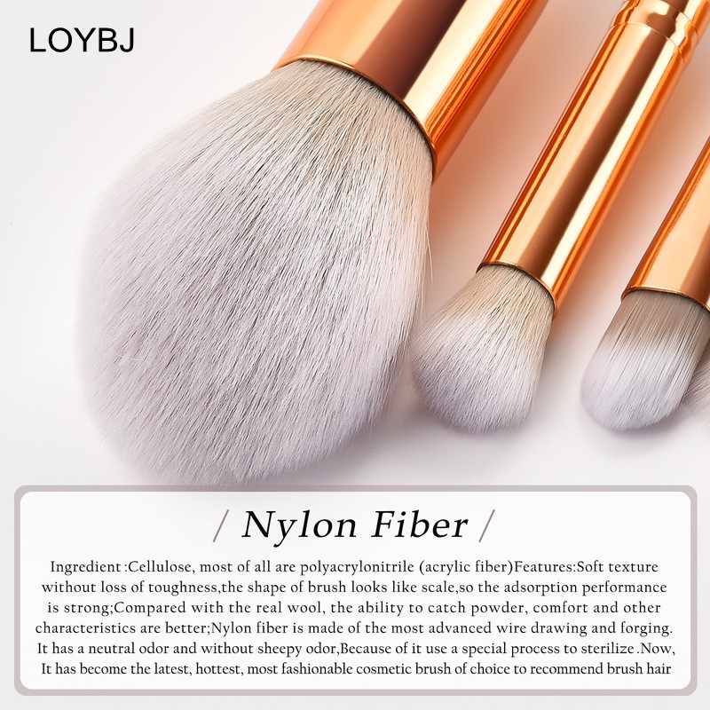 Loebig 8/10/15 Makeup Brushes Set White Gold Cosmetic Brush Powder Foundation Blush Brushes Contour Eyeshadow Eyebrow Fan Beauty Tools