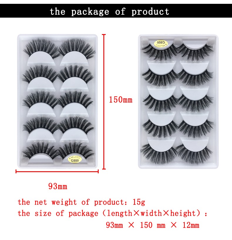 Wholesale eyelashes 20/30/50 boxes 5 pairs 3d mink lashes natural false eyelashes soft makeup fake eye lashes cilios g806 g800