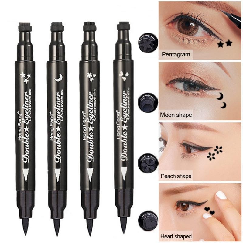 2 In1 Eyeliner Seal Eye Wing Seal Stars Liquid Eyeliner Pencil Stamp Triangle Seal Eye Liner Waterproof Quick Dry Cosmetics