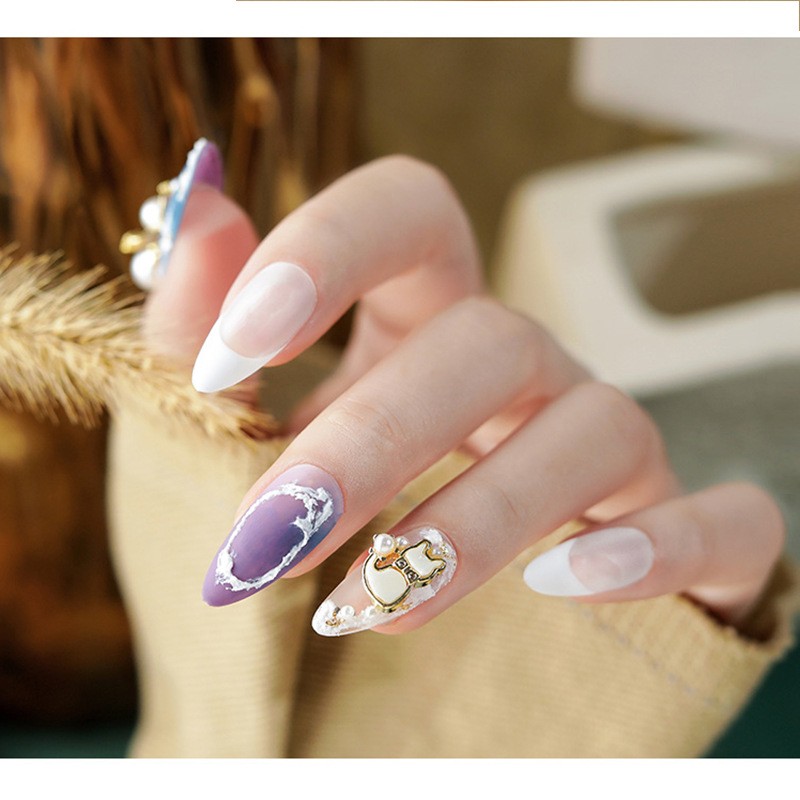 Pearl Shell Japanese Cute Cat Nail Decoration Zircon Diamond Nail Nail