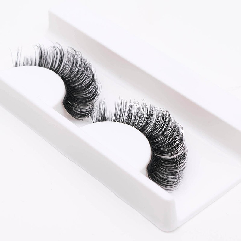 New 1Pairs DD Curl 3D Faux Mink Eye Handmade Reusable Fluffy Super Curl Russia Volume False Eyelashes Makeup Eyelashes