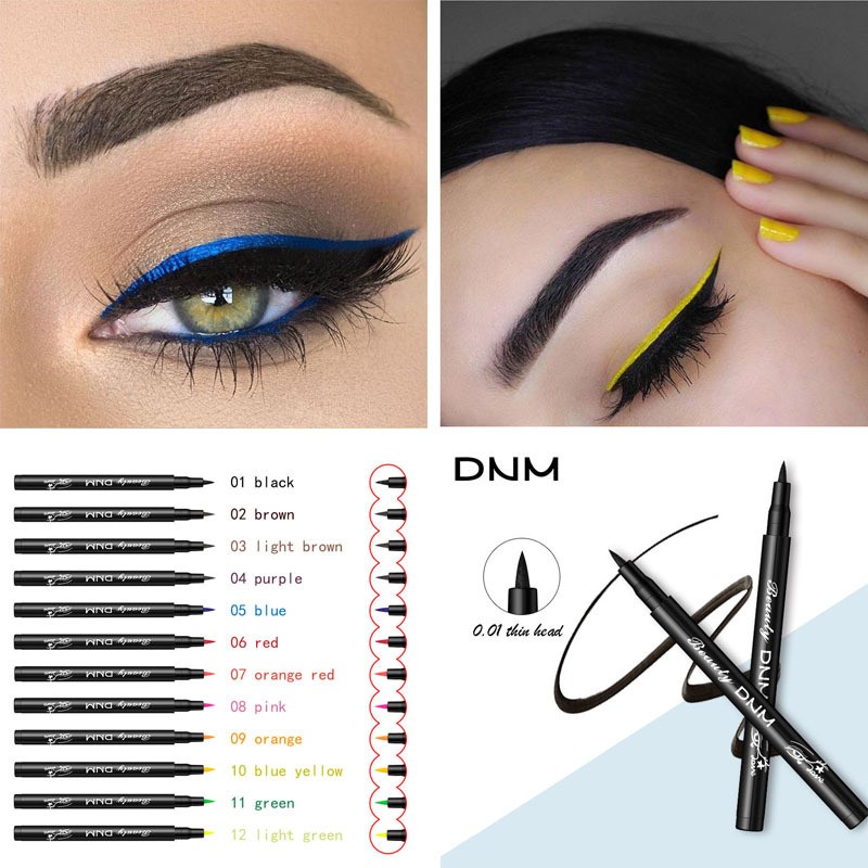 12 Colors Matte Eyeliner Waterproof Liquid Eyeliner Pen Black Blue Colored Eyeliner Long Lasting Eyeliner Pigments