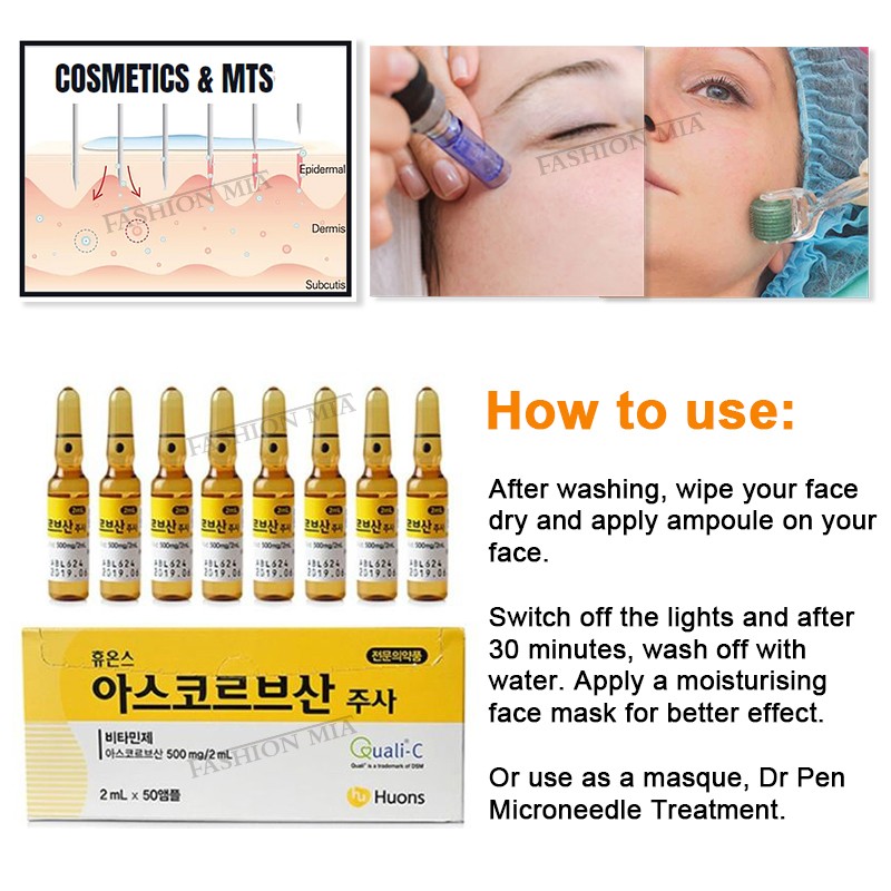 Korea Original Vitamin C Hyaluronic Acid Anti Aging Freckle Skin Whitening Serum Ampoule For Mesotherapy Dr Pen Microneedle Treatment