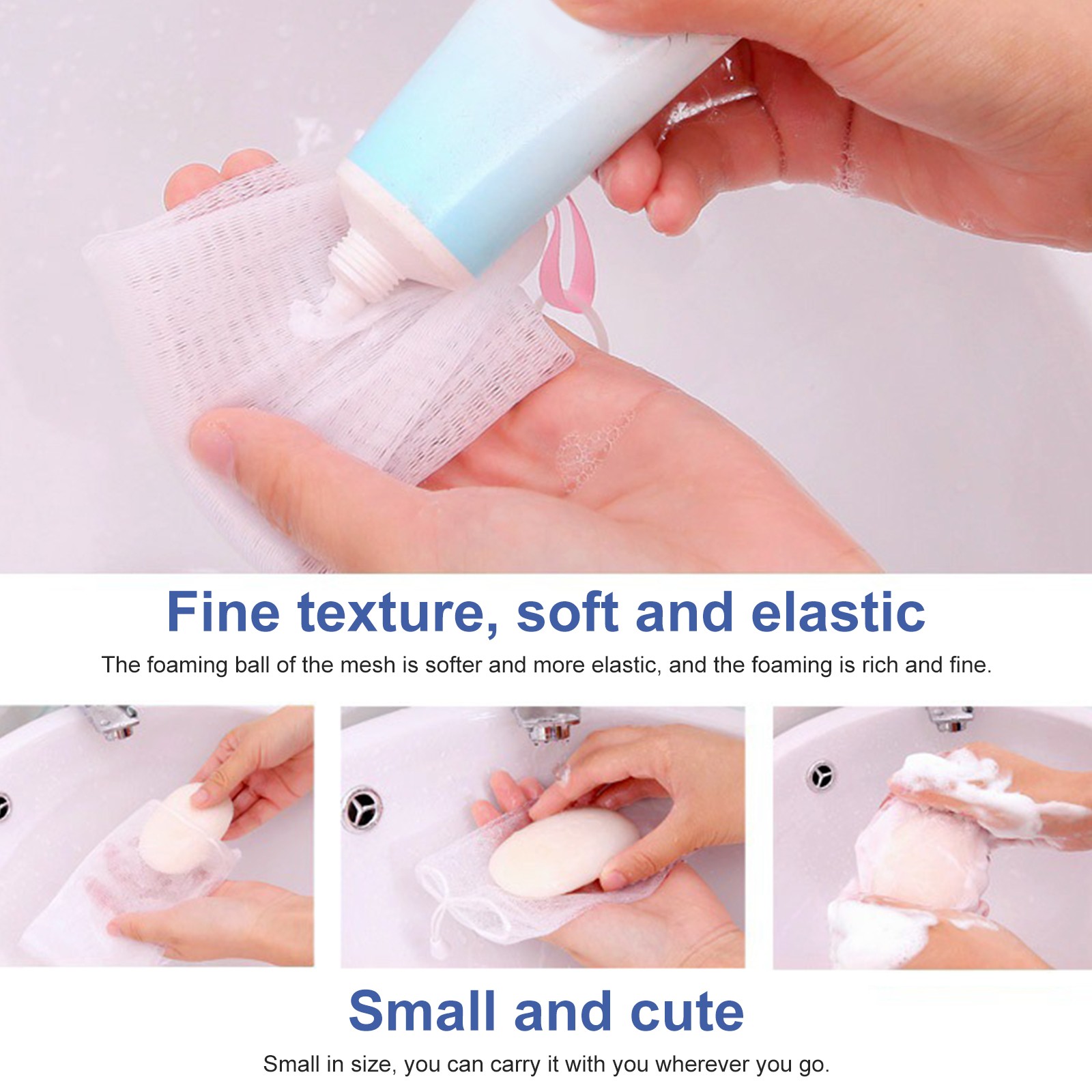 Cleaning Mesh Foaming Bag Portable Hang Soap Saver Bag Bath Shower Foam Mesh Net Cleansing Delicate Mesh Foam