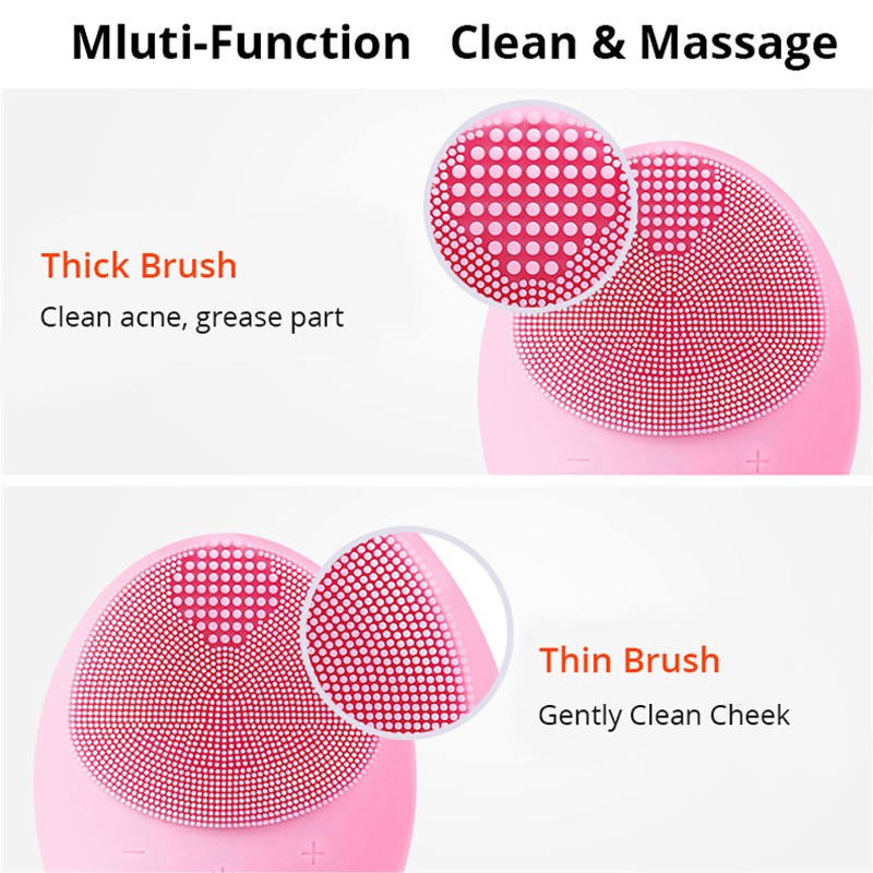 Rechargeable Electric Facial Cleanser Multifunctional Face Massager Cleaning Brush Skin Exfoliating Clear Acne IPX7 Waterproof