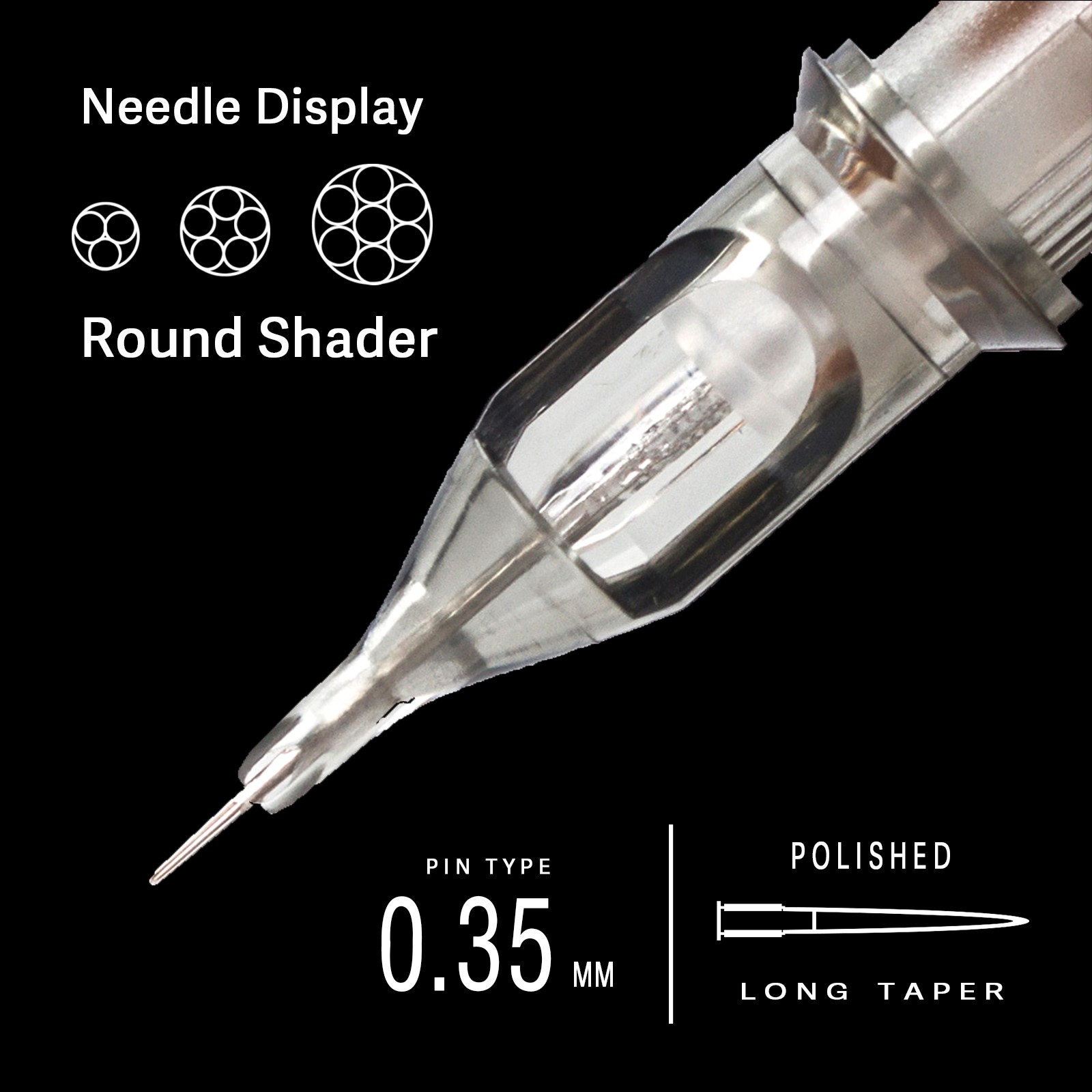 EZ Revolution Tattoo Cartridge Needles Round Shader (RS) 3.5mm Medium Taper For Rotary Machine And Handpiece 20pcs/box