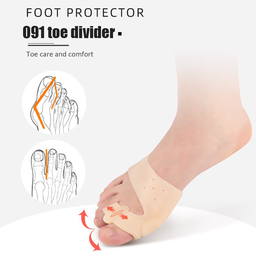 Toes Separator Bunion Orthopedic Ectropion Adjuster Hallux Valgus Bunion Corrector Pad Toe Straightener External Devices Foot Care Tool