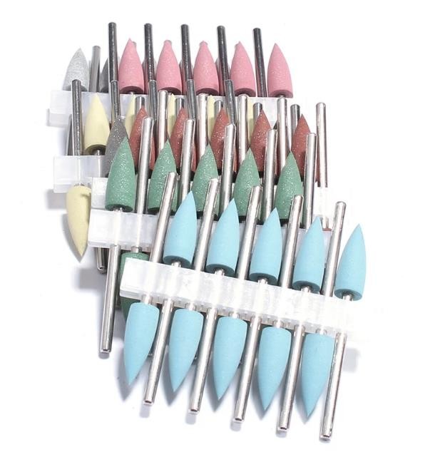 10pcs/set Silicone Rubber Polisher Grinding Head 2.35mm Shank Nail Bits Nail Electric Manicure Drill Machine Accessory