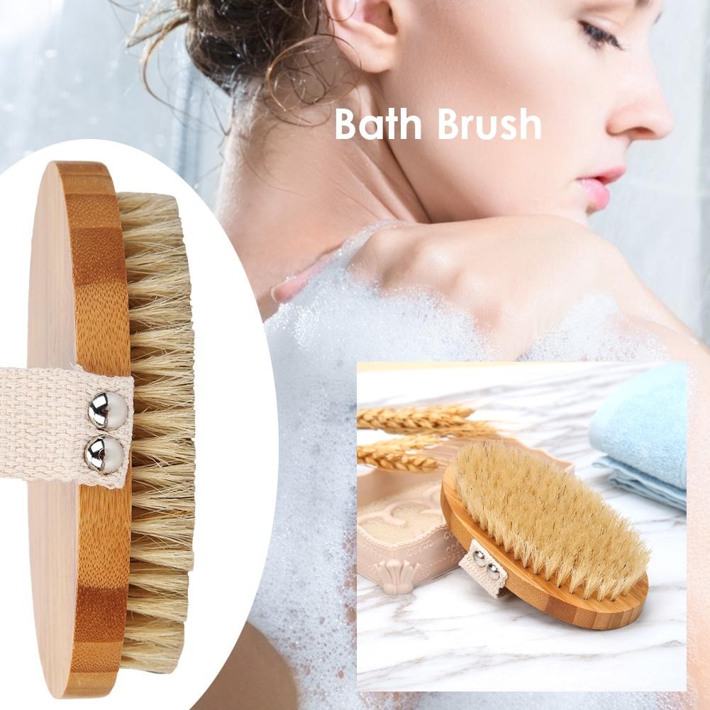 Hot Body Brush Dry Skin Soft Natural Bristle Shower Brushes Bath Wooden Bristle Brush Spa Body Brushes Without Handle