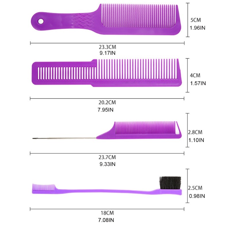4 قطعة مكافحة ساكنة واسعة الأسنان مشط Detangling فرشاة شعر تصفيف الشعر أدوات التصميم للاستخدام المنزلي صالون