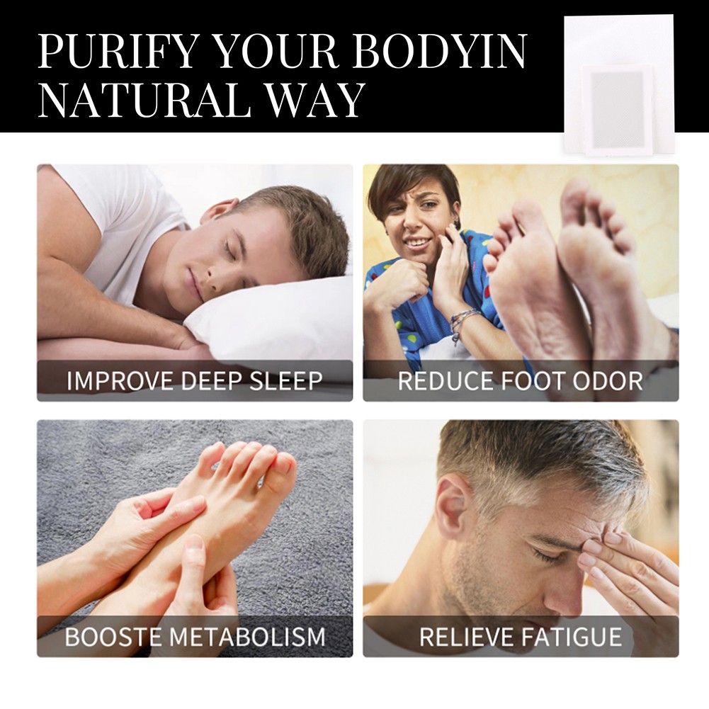 10pcs Natural Ingredients Anti-stress Cleansing Feet Sleeve Body Natural Foot Patches Detoxification Health Body Detox