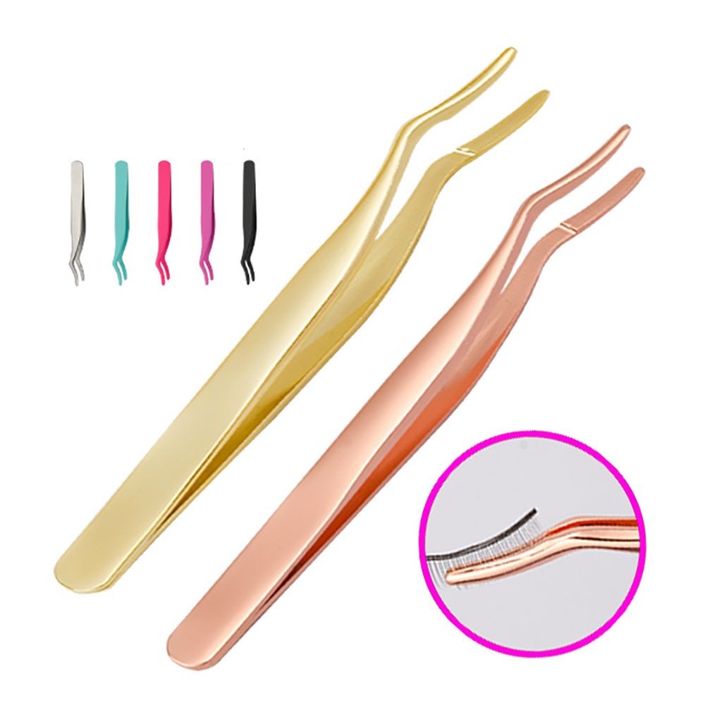 False Eyelash Tweezers Clip Fake Stainless Steel Lash Curler Rod Eyelash Extension Tweezers Remover Makeup Tools