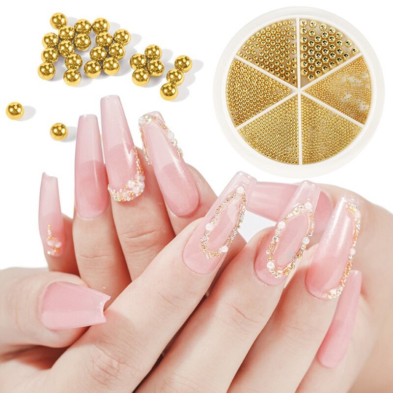 Nail Art Small Hard Caviar Beads Mix Size 3D Design Manicure Jewelry DIY Rhinestone Nail Decoration Crystal DIY Manicure Tools